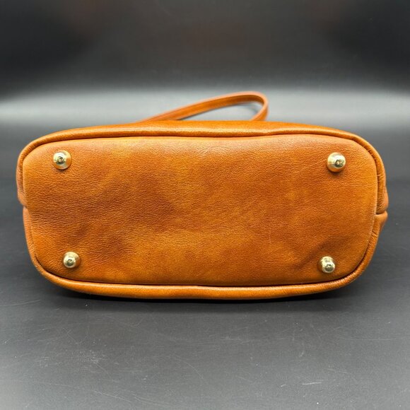 Italian Leather Purse Divina Firenze Carmel Brown Crossbody Shoulder Bag Italy - Picture 6 of 16